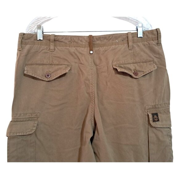 Timberland Mens Organic Cotton Cargo Pants 36x30 Brown Durable Relaxed Fit - Picture 10 of 12